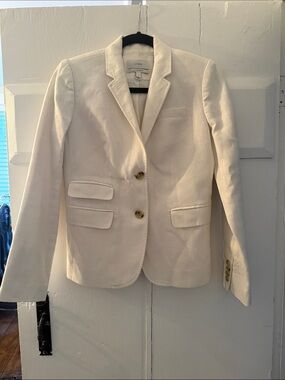 J. Crew Cream Single-Breasted Tailored Blazer